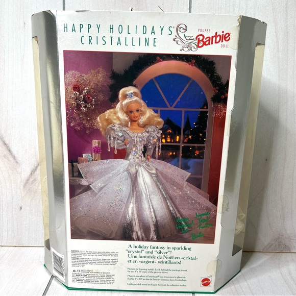 1992 Happy Holidays Cristalline Barbie Doll in Box Special Edition - Picture 2 of 8